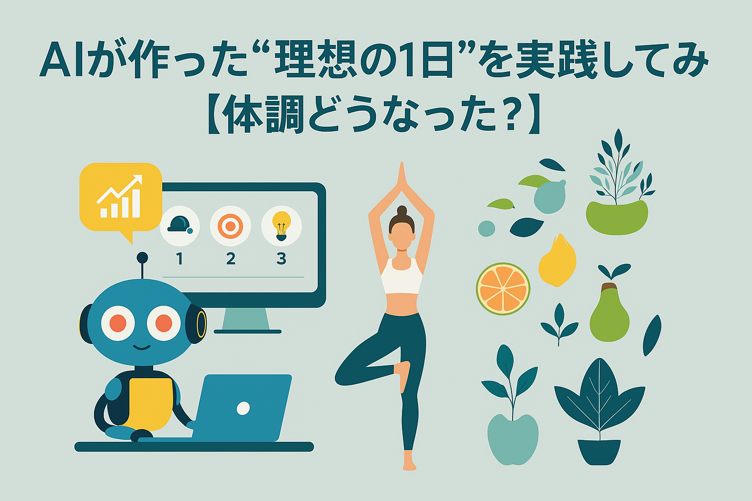 AIが提案した理想の1日を実践する様子を表現したアイキャッチ画像