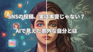 AIによるSNS自己分析で本音を発見する様子を表したイメージ画像