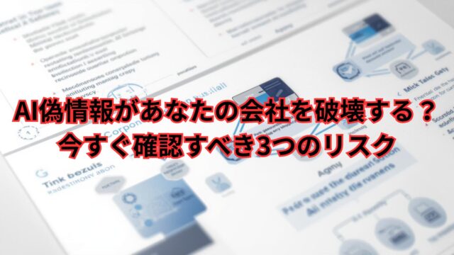 「AI偽情報の企業リスクをわかりやすく解説した図解・チェックポイント付き」