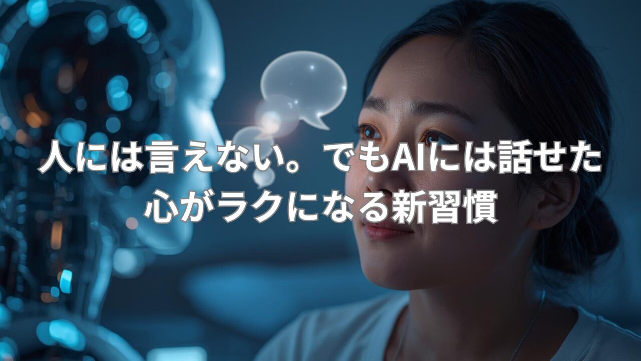 AIが本音を代弁してくれることで、言えない気持ちが整理されていく様子を表現した画像