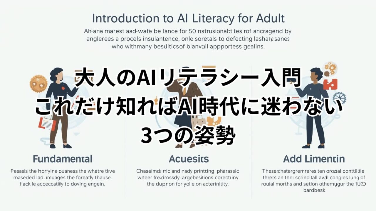 大人のAIリテラシー入門で紹介している3つの基本姿勢を図解したイメージ