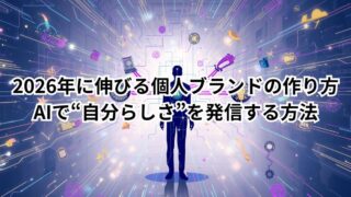 個人ブランド AIを活用して自己表現を発信するイメージ図