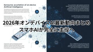 オンデバイスAI 2026の進化でスマホ内処理が高速化したことを説明する図解