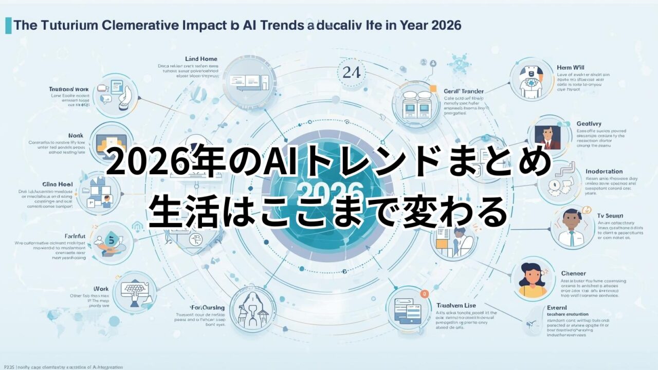 2026年 AIトレンドで生活がどう変わるかを示した未来のライフスタイル解説図