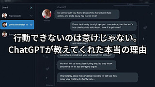 行動できない理由についてChatGPTに相談したときの会話スクリーンショット